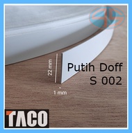 TACO Edging Warna PUTIH 002AA DOVE DOFF MATTE Hpl pelapis pinggir meja