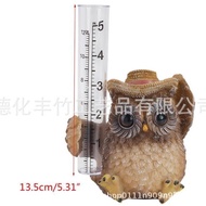 Rain Gauge Decorative Craft Garden Ornament Owl Resin Meditation Rain Gauge Statue Rain Gauge Animal