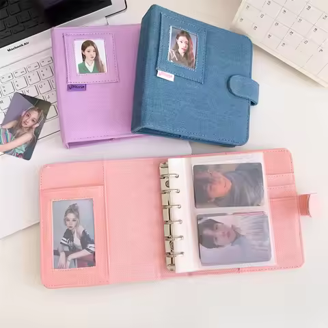 A7 Canvas Cloth Photo Album 10 Inner Pages Photocards Binder Holds 40 Pcs 2.5x3.5 Inch Mini K-pop St