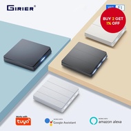 GIRIER WiFi Smart Switch Requires Neutral Wire Push Button Wall Switch 1 2 3 4 Gang Compatible with 
