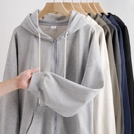 600g American Style Heavyweight Silver Fox Fleece Cardigan Jacket Men's Autumn Winter Fleece Lining 