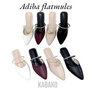 Elegant women's sandals Adiba flatmules made of premium synthetic leather, accessories, jewel straps