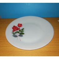 1960an Vintage Pyrex June Rose Dinner/Side Plate Saiz 6.5inc Piring Pyrex June Rose Antik Lama