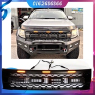 4x4 FORD RANGER T6 FRONT GRILL WITH LED LIGHT GRIILE BLACL COLOUR DEPAN BUMPER SALUNG LAMPU KUNING 4WD FORD LOGO