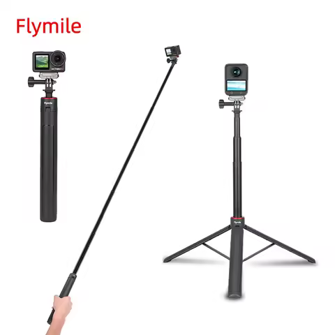Flymile Extendable Tripod Adjustable Selfie Stick Long Hand Grip for DJI OSMO 360/Action 5 Pro Acces