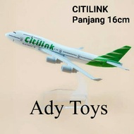 16cm CITILINK INDONESIA B747 Diecast Metal Display Toy Decoration Collection Children's Gift