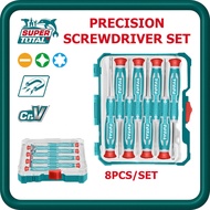 [ TOTAL ] (THT250826) Precision Screwdriver Set | 8PCS | SL2.0-3.0 | PH000-T8