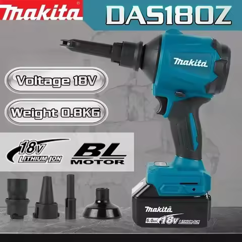 Makita DAS180 Brushless Cordless Air Blower Dust Removal Gun with Nozzle Multifunction Dusting Infla