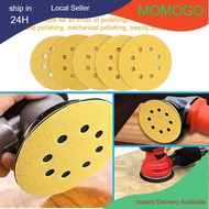 5 Inch Yellow Sand Orbital Sander Sand paper 10Pcs Hook & Loop 8-Hole 80~400Grit Velcro Sanding Disc