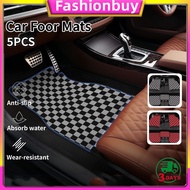 5pcs Universal 7D Car Mats Leather Waterproof Premium Easy to Clean Car Carpets