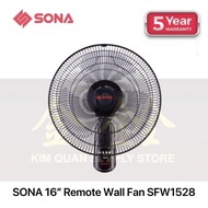 SONA 16” Wall Fan with Remote Control SFW 1528 | SFW1528 (5 Years Motor Warranty)