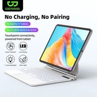 適用於 iPad Air 11 2025 M3 和 iPad Air 6 11 2024 Pro 11 Air 4 Air 5 10.9 的智慧型 Pogo Pin 鍵盤保護套，附觸控板