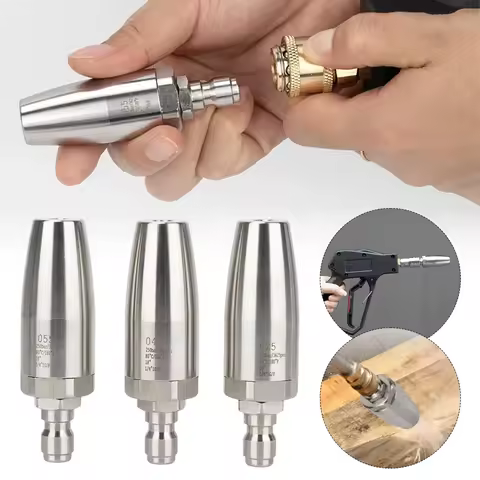 25/35/40/55mm Car Wash High Pressure Water Gun Nozzle Stainless Steel Lotus Nozzle 360° Rotating Rus