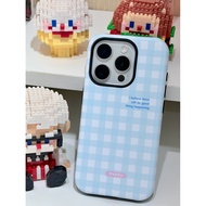 菲林2合1手机壳｜INS风蓝色格子手机壳｜适用于iPhone 12/13/14/15/16 Pro- ProMax