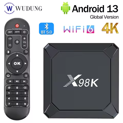 X98K Android 13 Smart TV Box Wifi 6 Rockchip RK3528 2G 16G 2.4G 5G Dua WIFI BT 5.0 4GB 32GB Set Top 
