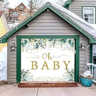 Greenery Baby Shower Garage Door Cover Banner Decorations Backdrop 7x8ft Greenery Eucalyptus Leaves 