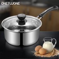 Onetwone Stainless steel Pot Instant Noodle Pot 18cm Milk Soup Pot Korean style Pot Baby Food Pot  General used for Induction Cooker Gas Cook Kitchen Cookware