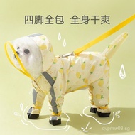 Amazing Price [Shop Hot Sale]Pet Dog Rainy Day Travel Full Coverage with Tail Full Print Retro Rainc