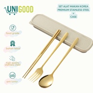 Unigood - [High Quality] Cutlery Korean Cutlery Cutlery Cutlery Cutlery Set Thick Stainless Chopstic