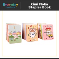 【E.E】1Pcs Ximi Moka Stapler Book Cute Cartoon Notebook Mini Pocket Memo Pad Notebook Easy Carry Port