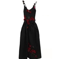 Niche Designer Original Dark Night Rose Socialite Style Dress Senior Birthday Banquet Party Dress