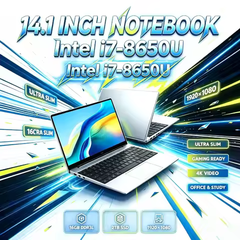 Core i7 8650U Intel 14.1 Inch Ultra Slim Laptop 4C8T 1.9 4.2GHz 32GB RAM 2TB SSD Gaming PC Gamer Off