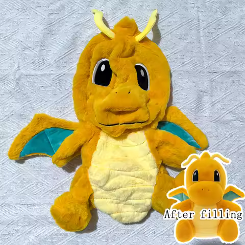 35/80cm Dragonite Pokemon Plush Toys Huge Pokémon Plushie Charizard Semi-finished Leather Holster Pi