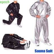EPOCH Men Women PVC Sauna Suit, Sport Suit Long Sleeve Summer Men's Top Pants Set, Trendy Elastic Wa