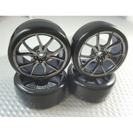 "I-RC" 1/10 Remote Control Car Tire Like Real Drift Frame Set, One Car, High Titanium Silver (KF2851