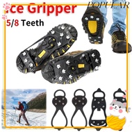 POPULAR 1 Pair Ice Gripper Spike, Anti-Slip Universal Shoes Crampons,  5/8 Teeth Spike Spike Grips C