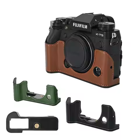 PU Leather Camera Half Base Body Case Cover Protector for Fujifilm X-T5 XT5 Camera