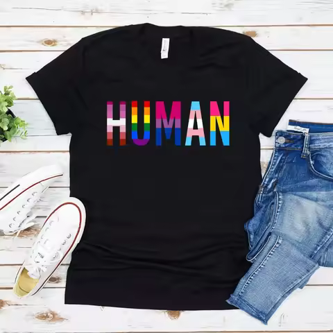 LGBT Flag T-Shirt Human Pride Shirts Gay Pride Flag Tshirt Bisexual Tee Unisex short sleeve Graphic 
