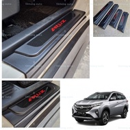 Perodua aruz steel door side step cover/door still step  (Carbon Fibre) (1 set 4 pcs) with logo skhongauto