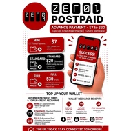 Zero1 Postpaid Advance Payment – $7 to $30| Top-Up Credit Recharge | Top Up / Recharge / Future Rene