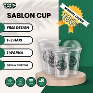 Screen Printing Cup 12,14,16,18, 22 oz Starindo Oval/Cup + Screen Printing/ Cup Screen Printing Cust