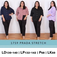 JUMBO 1759 ARISTA BLOUSE BIGSIZE MATERIAL PR4DA STRETCH FIT TO XXL TOP (BUSUI ACCESSORIES)