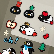 Dumb Penguin Apple Hand-Painted Transparent Flat Phone Case ipad Sticker diy Decoration 26.1.29