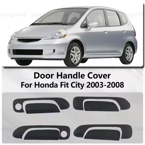 For Honda Fit City 2003 2004 2005 2006 2007 2008 Door Handle Matte Black Cover Stickers Exterior Par