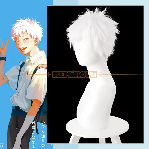Anime The Summer Hikaru Died Hikaru Indou Cosplay Wig White Short Hair Halloween Party for Women Men