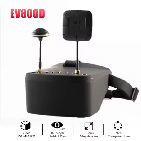 EV800D 5.8G 40CH Diversity FPV Goggles 5 Inch 800*480 Video Headset HD DVR For RC Model Drone