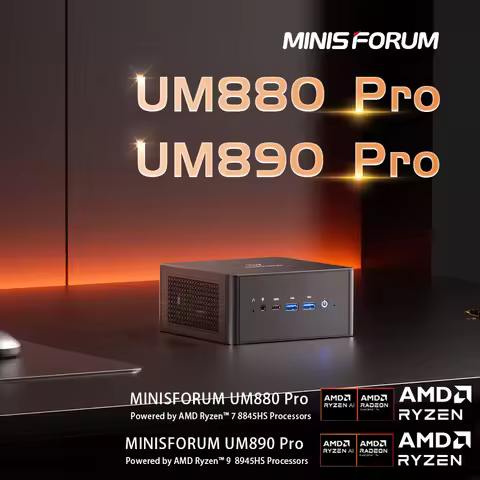 MINISFORUM UM890PRO(AMD Ryzen 9 PRO 8945HS, RAM 32 GB, SSD 1000 GB, AMD Radeon 780M, Windows 11 Home