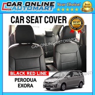 PROTON EXORA SEAT COVER Black Red line/ red side PVC LEATHER WITH SPONGE WATERPROOF (All Seat)