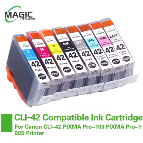 Magic Hero New 8Color CLI-42 CLI42 42 Compatible Ink Cartridge With Chip For Canon Pixma CLI-42 PIXM