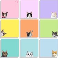 9 Pads Cute Sticky Notes Set 3" x 3" Black Cat Self Stick Notepads Funny Sticky Notes Set Cat Statio