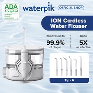 Waterpik WF-11 ION Cordless Rechargeable Portable Mouthwash Water Dental Flosser(White) jet with 6 rotation Tips 10 Pressure settings lasts 4 Weeks per Charge 651ml Capacity(Portable Oral Teeth Tongue Cleaner with 1 Year Warranty)