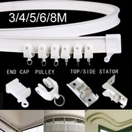 3M 6M 8M Curtain Track Rail Flexible Ceiling Mounted Straight Slide Windows Balcony Plastic Bendable Home Accessories