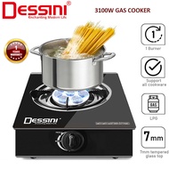 DESSINI 3100W 8 Jet Gas Cooker Dapur Gas LPG Tempered Glass Auto Ignition Fast Boil Heavy Duty