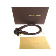 Authentic BOTTEGA BENETA Intrecciato Dark brown Leather Bangle Bracelet #9883  Pre-owned