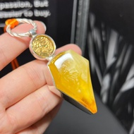 天然波羅的海蜜蠟吊墜 俄料白花蜜 成色美 s925銀鑲嵌 蜜蠟