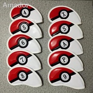 ∋✈◆ Pokemon Ball Golf Irons Set Head Hat Set Club Waterproof Protective Cover Men and Women Golf Sup